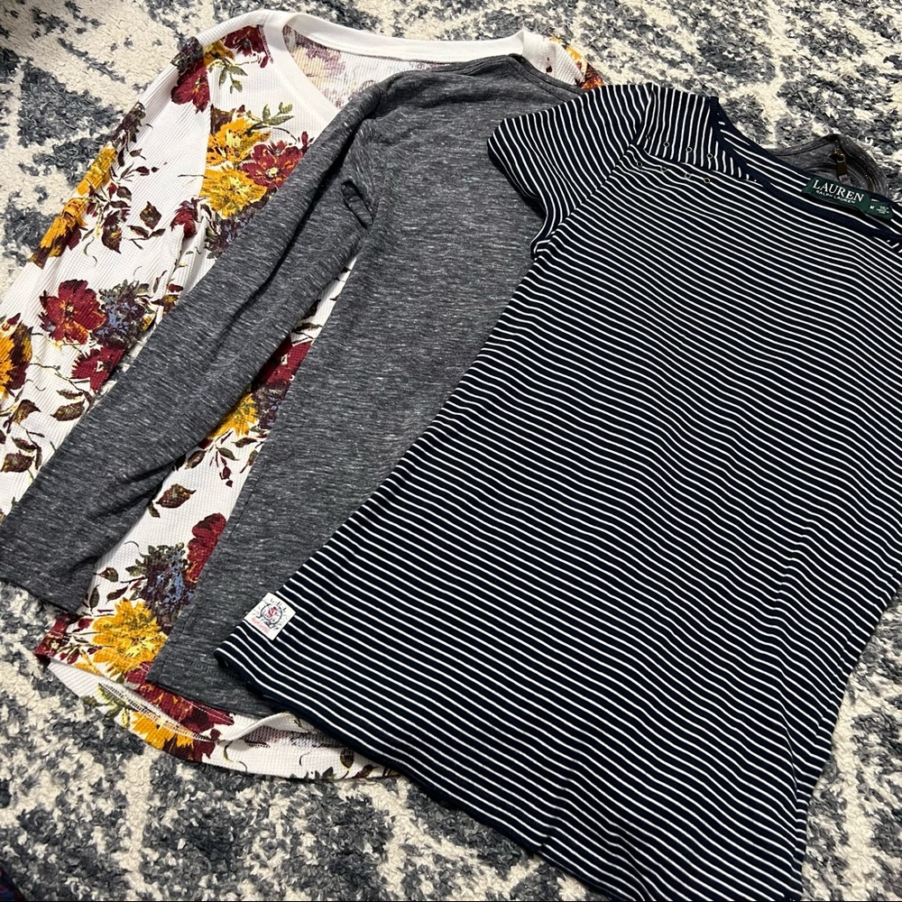 Time and Tru Ralph Lauren LOFT 3 Top Bundle M